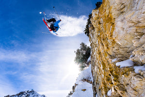 Open image in slideshow, Bryce Phillips skiing at Snowbird UT
